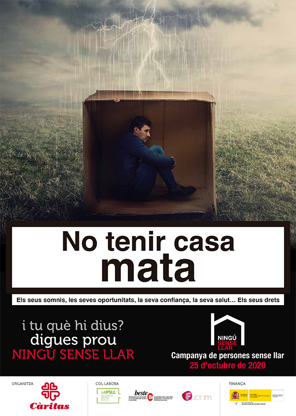 Ningú sense llar. cartell de la campanya 2020