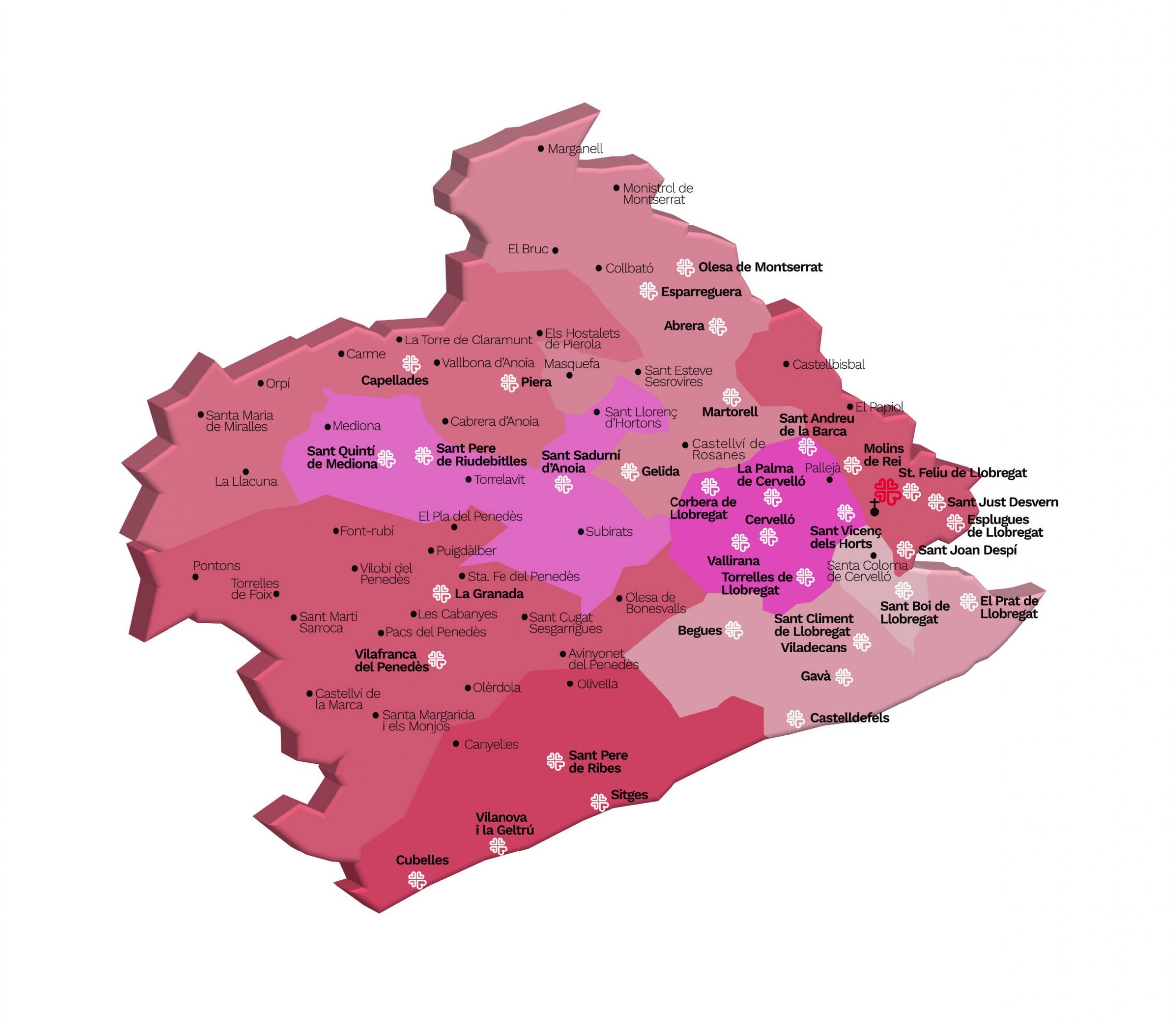 Mapa bisbat sant feliu